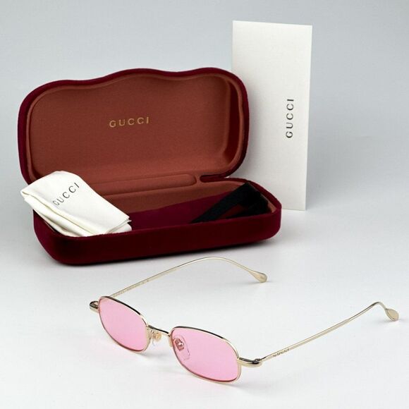 NEW Gucci GG1648S 005 Gold Pink Unisex Rectangle Sunglasses GG 1648S main image 12